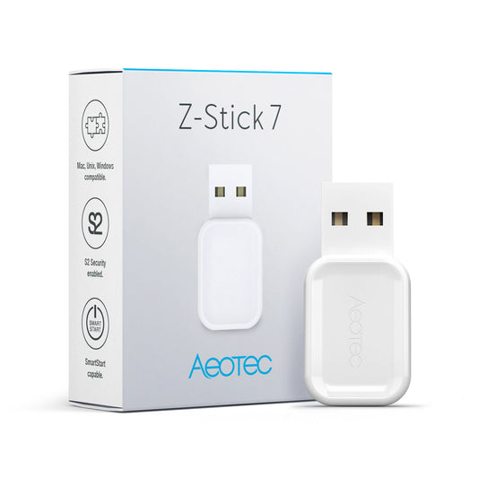 USB Gateway AEOTEC Z-Stick 7, Z-Wave Plus V2, Plug & Play, Local Hosting, Instalare Rapidă, S2 Security, Compatibilitate Cross-Platform, Automatizări Smart Home