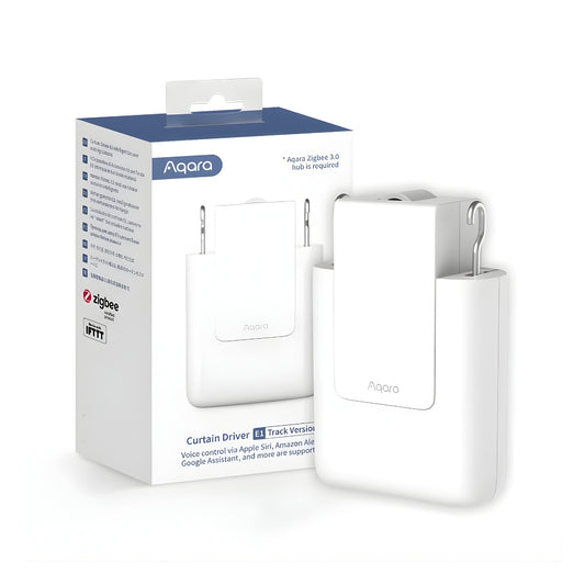 Controler Draperie Smart AQARA Curtain Driver E1, Perdea Șină (Zigbee 3.0, Baterie 1 An, USB-C, Senzor Lumină, Compatibil HomeKit/Google/Alexa/IFTTT)