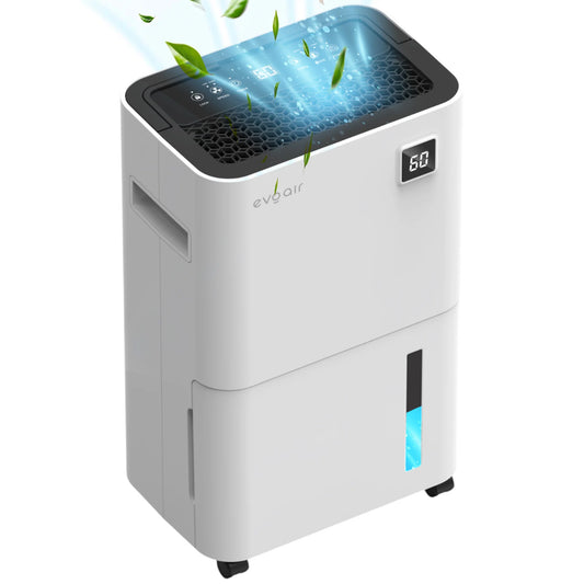 Dezumidificator de aer EVOAIR OptiDry 20, Senzor Umiditate, Funcție Memorie, Display Digital, Uscare Rufe, Rezervor 2L, Capacitate 20L/24 ore