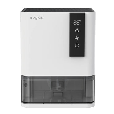 Dezumidificator de aer EVOAIR HIDRY, Senzor Umiditate & Temperatură, Funcție AUTO Dezghețare, 2 Viteze, Lumină Ambientală (7 culori), Rezervor 1L, Capacitate 700ml/24 ore