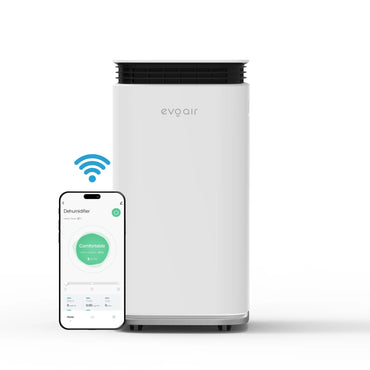 Dezumidificator de aer Smart EVOAIR FlexiDry 22, Senzor Umiditate, Funcție Ionizare, Uscare Rufe, Rezervor 4.5L, Capacitate 22L/24 ore