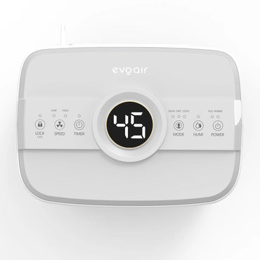 Dezumidificator de aer EVOAIR Dryora 10, Senzor Umiditate, Dezumidificare Continuă, Uscare Rufe, Lumină Ambientală, Rezervor 1.6L, Capacitate 10L/24 ore