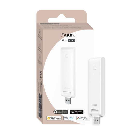 USB Hub Smart Home AQARA Hub M100, Tehnologie Zigbee 3.0 & Thread, Până la 128 dispozitive, Repeater Wi-Fi, Control prin Aqara Home, Compact & Portabil