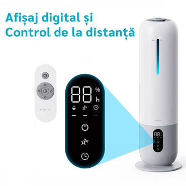 Umidificator de aer EVOAIR Umio, Funcție AUTO, Aromaterapie, Duză de ceață, Rezervor 8L, Autonomie 40 ore