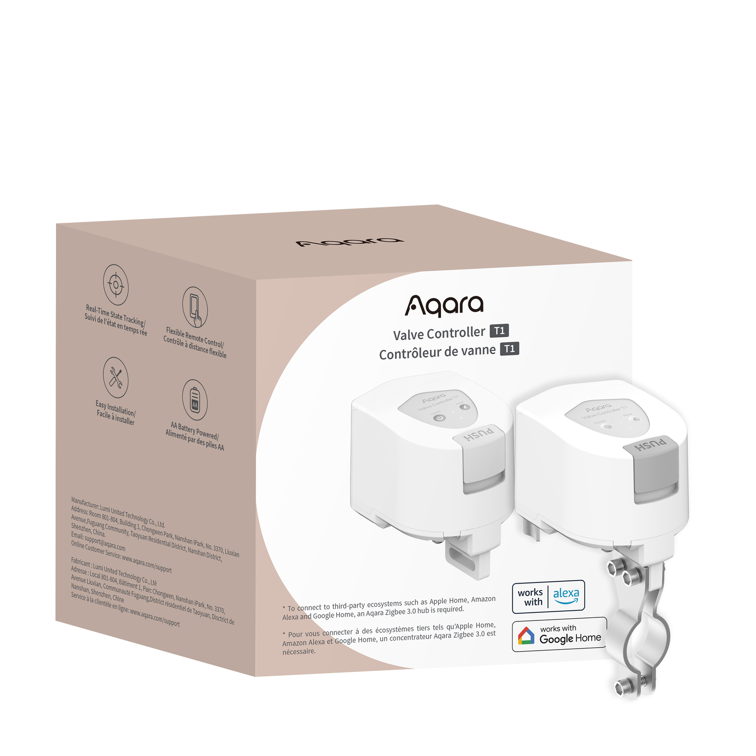 Electrovalvă Smart AQARA Valve Controller T1 Offline, Tehnologie Zigbee 3.0, Control Local, Programări Automate, Compatibil Smart Home, Alimentare Baterie, Rezistent Apă