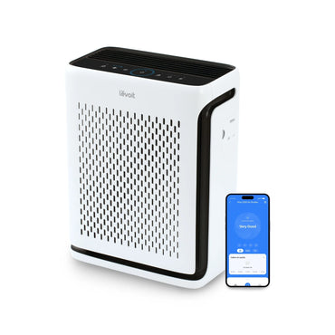 Purificator de aer Smart LEVOIT Vital 100S Wi-Fi, Filtru True HEPA, Carbon Activ, Nivel Zgomot 23 dB, Senzor Calitate Aer, Mod Noapte, Alb