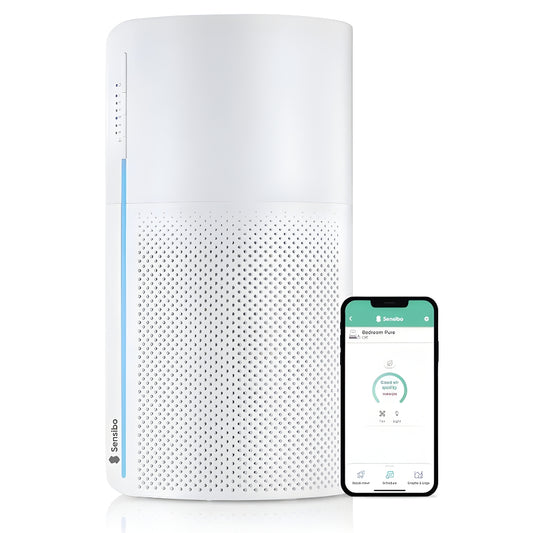 Purificator Aer Smart SENSIBO Pure, Wi-Fi, Filtru 3 în 1, HEPA H13, Carbon Activ, Senzor Calitate Aer, Mod Auto, Control Remote, Alexa, Google Home, Apple HomeKit, Alb