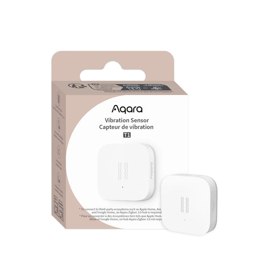 Senzor Vibrație Smart AQARA T1, Zigbee 3.0, Detectare Vibrații & Înclinare, Alarmă & Notificări, Compatibil Apple HomeKit, Automatizări Smart Home, Baterie CR2032 2 Ani