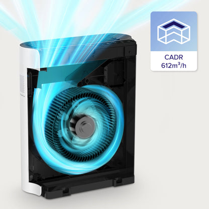 Purificator de aer Smart LEVOIT EverestAir Wi-Fi, Filtru True HEPA, Carbon Activ, Flux de Aer Multidirecțional, Mod Auto, Compatibil Alexa & Google Home, Touch Screen, Gri