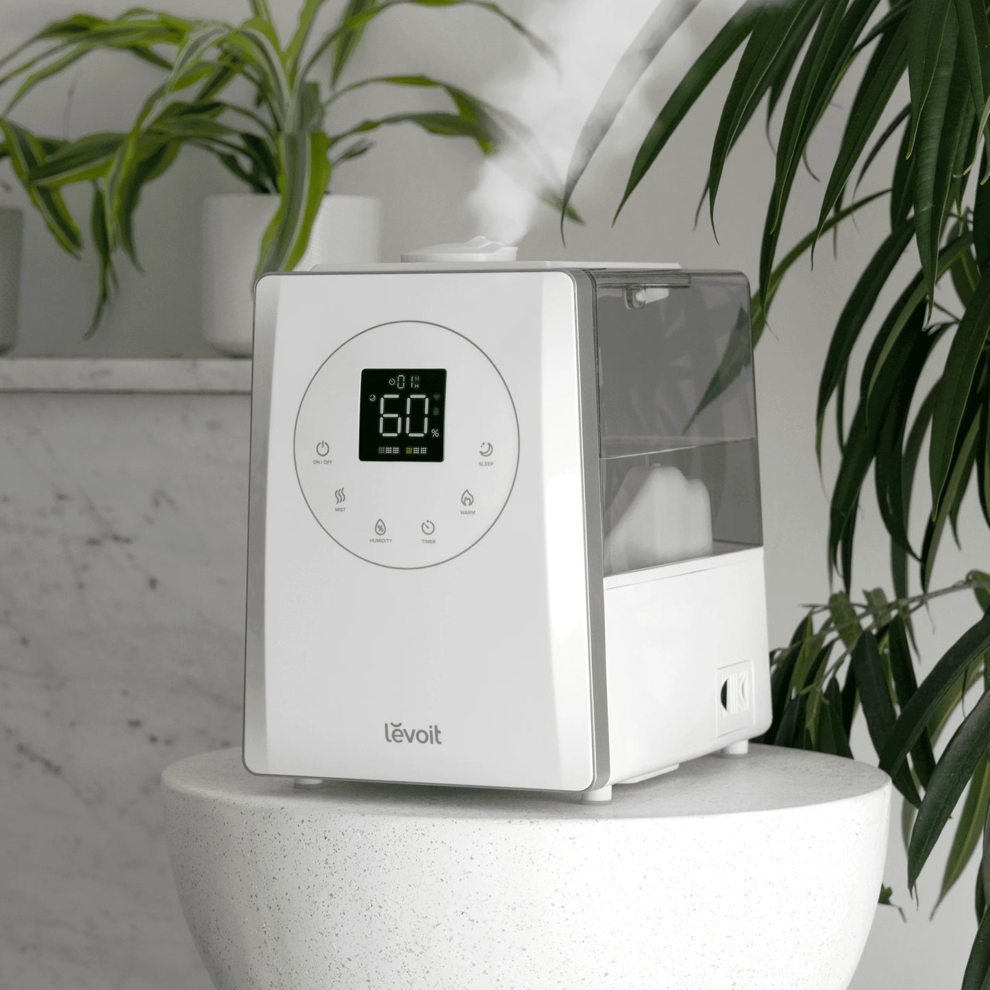 Umidificator de aer Smart Hybrid LEVOIT LV600S, Wi-Fi, Ultrasonic, Rezervor 6L, Silențios, Aromaterapie, Funcție AUTO, Autonomie 50 ore