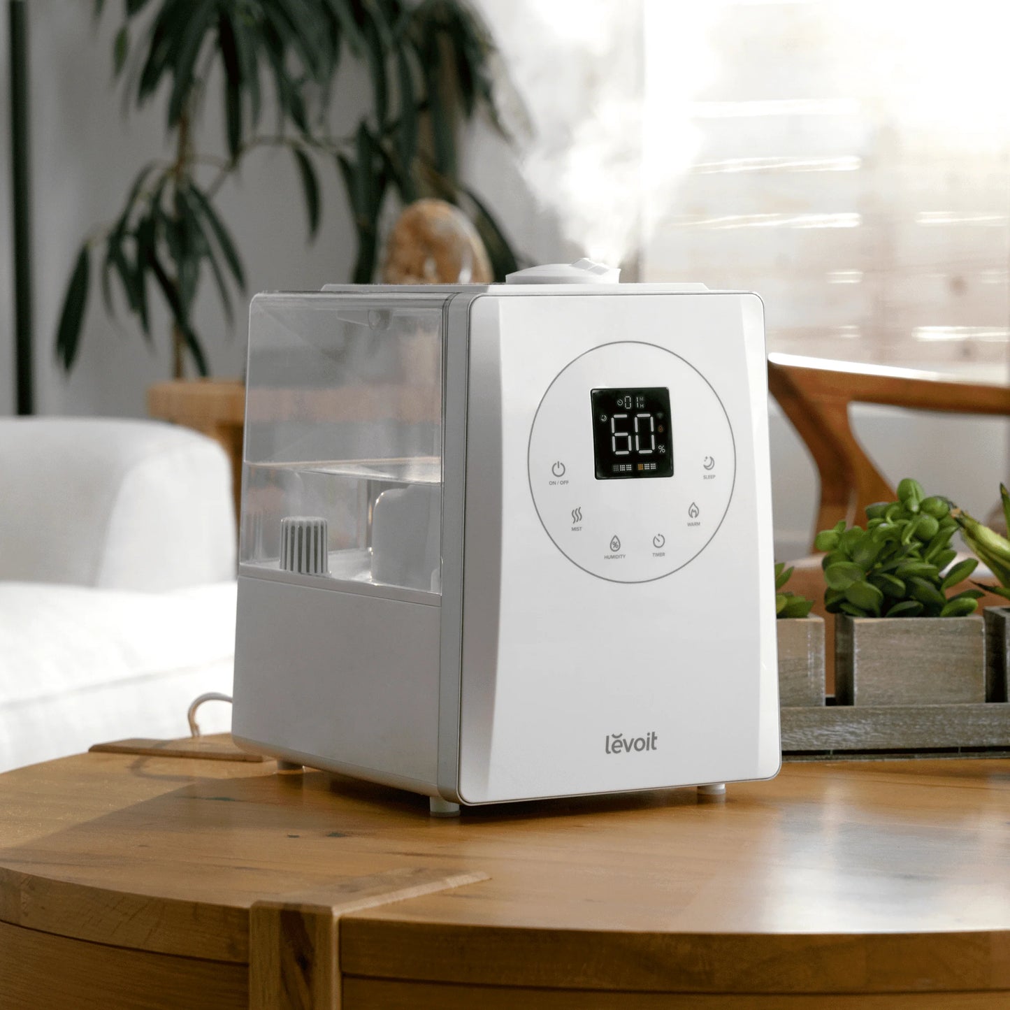 Umidificator de aer Smart Hybrid LEVOIT LV600S, Wi-Fi, Ultrasonic, Rezervor 6L, Silențios, Aromaterapie, Funcție AUTO, Autonomie 50 ore