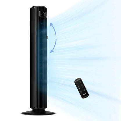Ventilator Turn LEVOIT, 12 Viteze, 4 Moduri Funcționare, 107.6 cm, Oscilație 90°, Telecomandă, Negru