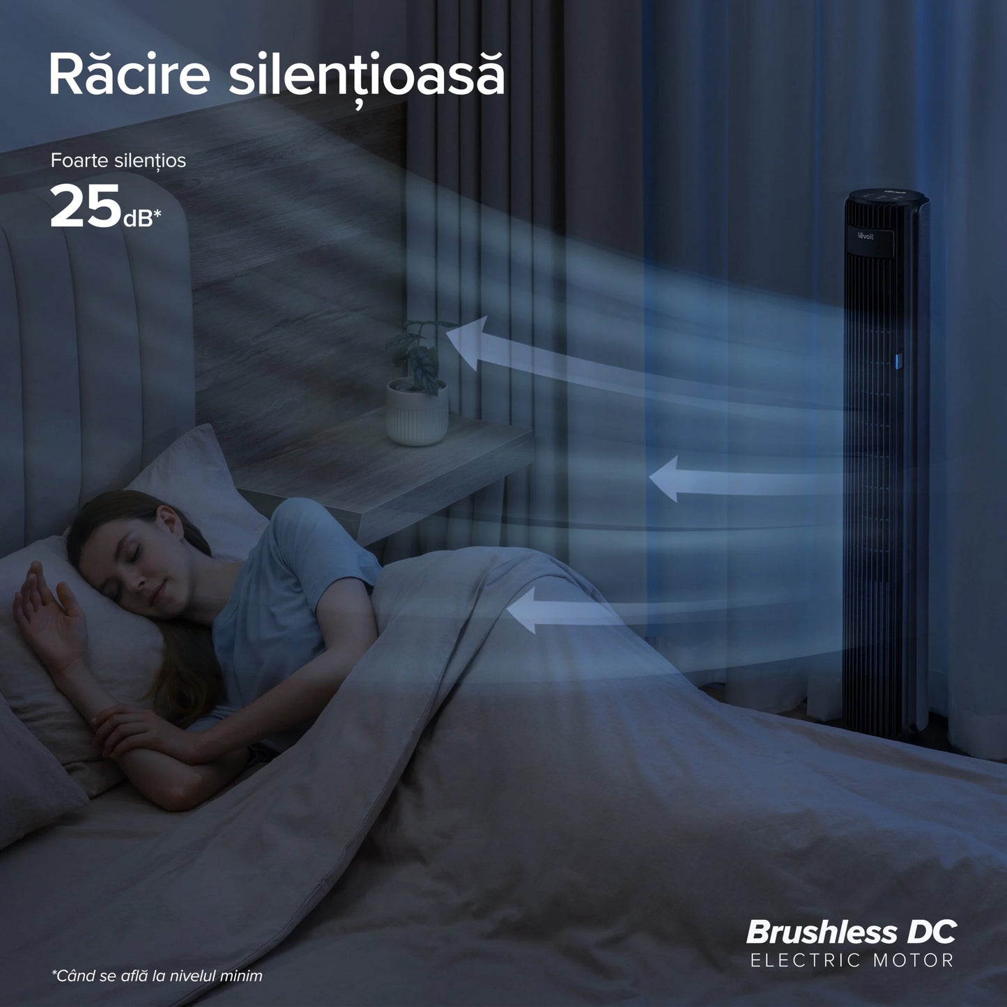 Ventilator Turn LEVOIT, 12 Viteze, 4 Moduri Funcționare, 107.6 cm, Oscilație 90°, Telecomandă, Negru