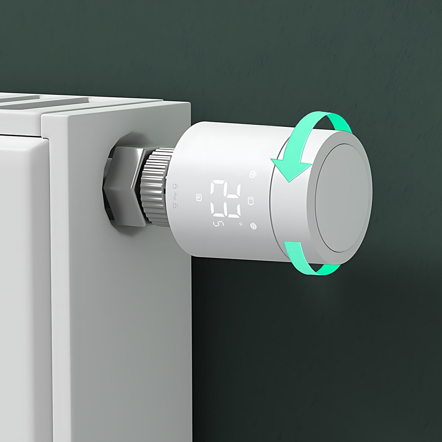 Termostat Calorifer Smart AQARA Thermostat W600, Matter over Thread & Zigbee, Spatial Intelligence, Compatibil Apple Home/Google/Alexa/SmartThings, Autonomie 2 Ani, Ecran LED Rotativ