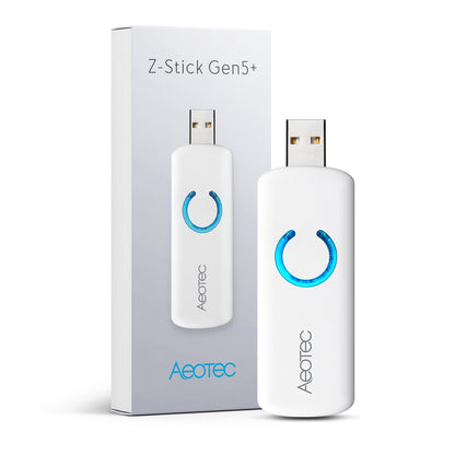 USB Gateway AEOTEC Z-Stick Gen5+, Controler Z-Wave Plus, Baterie Integrată, Plug & Play, SmartStart, S2 Security, Compatibilitate Cross-Platform, Automatizări Smart Home