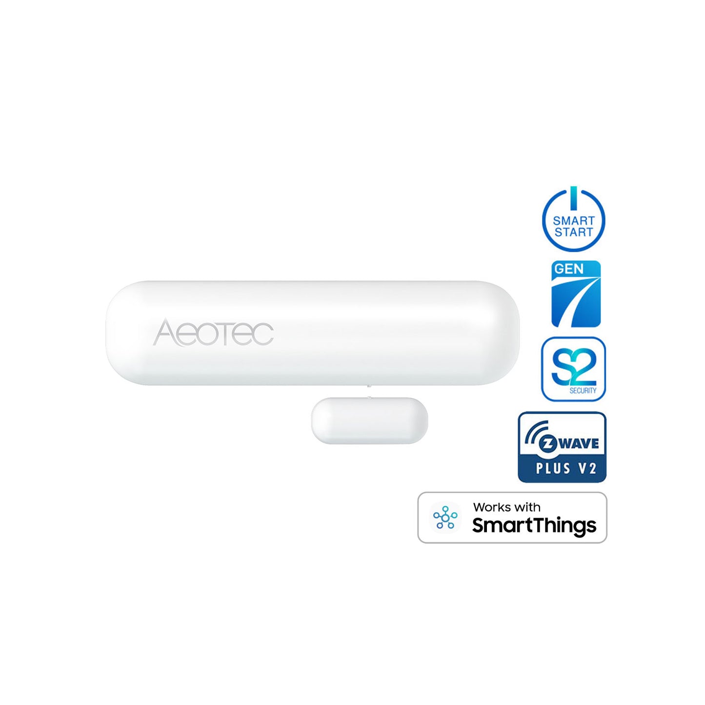 Senzor Smart AEOTEC Door Window Sensor 7 Pro, Tehnologie Z-Wave Plus V2, Detecție Ușă/Fereastră Deschisă, Închisă/Înclinată, Intrări Binare Externe, SmartStart & S2 Security