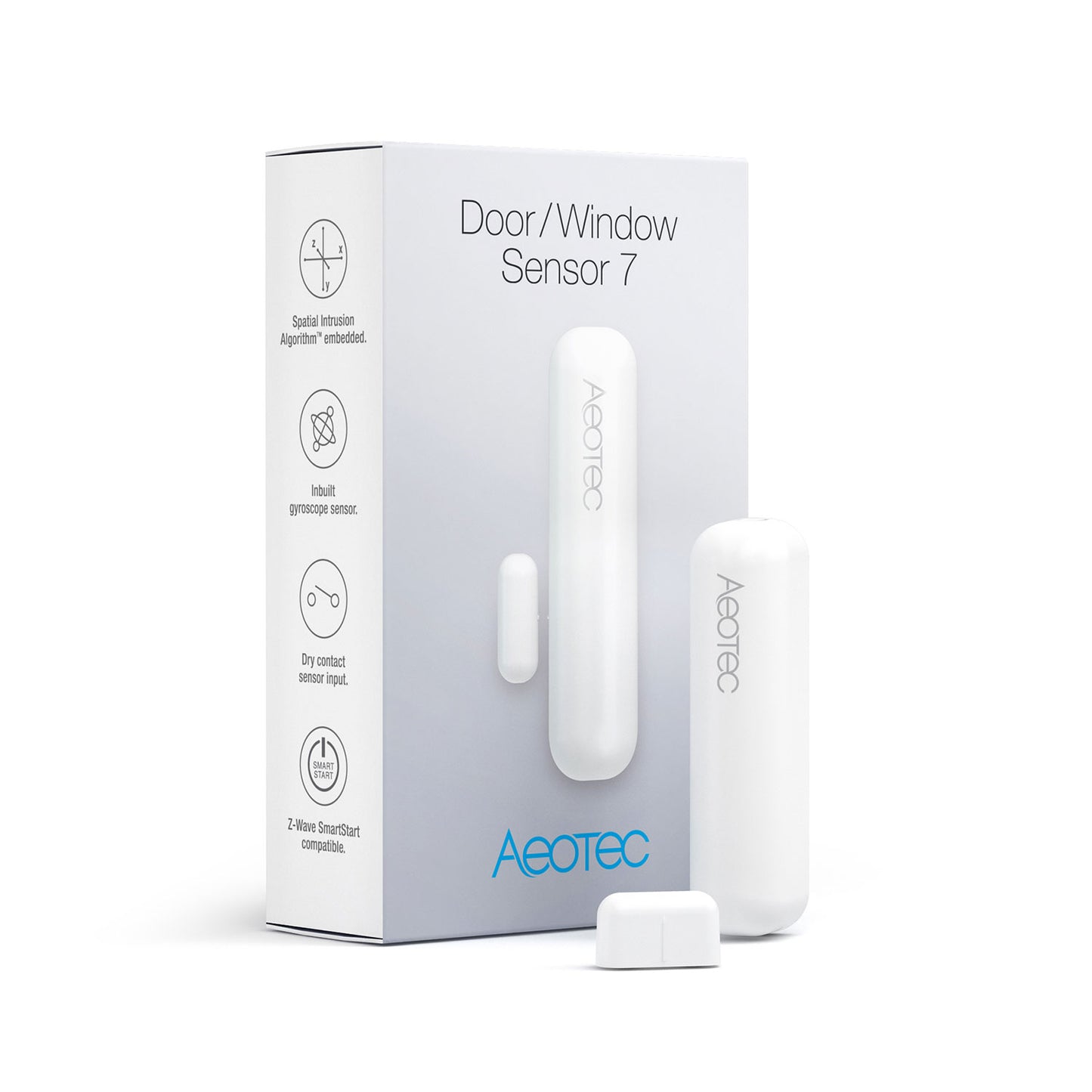Senzor Smart AEOTEC Door Window Sensor 7 Pro, Tehnologie Z-Wave Plus V2, Detecție Ușă/Fereastră Deschisă, Închisă/Înclinată, Intrări Binare Externe, SmartStart & S2 Security