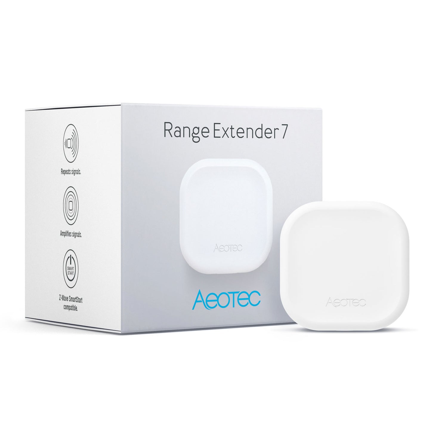 Amplificator Smart AEOTEC Range Extender 7, Tehnologie Z-Wave Plus V2, Repeater Semnal Z-Wave/Z-Wave Plus, Instalare Plug & Play, SmartStart, S2 Security, Compatibil Hub Z-Wave 700 Series
