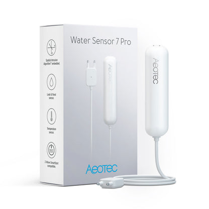Senzor Smart AEOTEC Water Sensor 7 Pro, Tehnologie Z-Wave Plus V2, Protecție Automată Scurgeri, Automatizare Valve, Monitorizare Temperatură, Monitorizare Umiditate