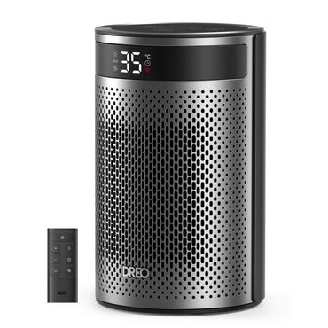 Aerotermă DREO Atom 416 1500W, Heater Ceramică, Termostat, ECO Mode, Funcție Ventilator, Timer 12 ore, Display LED, Telecomandă, Negru & Argintiu