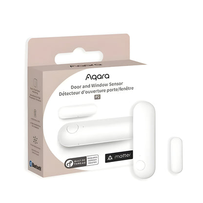 Senzor Smart AQARA Door & Window P2, Tehnologie Matter over Thread, Detectare Deschidere/Ușă & Fereastră, Monitorizare în Timp Real, Compatibil Apple Home/Google/Alexa/SmartThings, Instalare Ușoară, Autonomie Extinsă