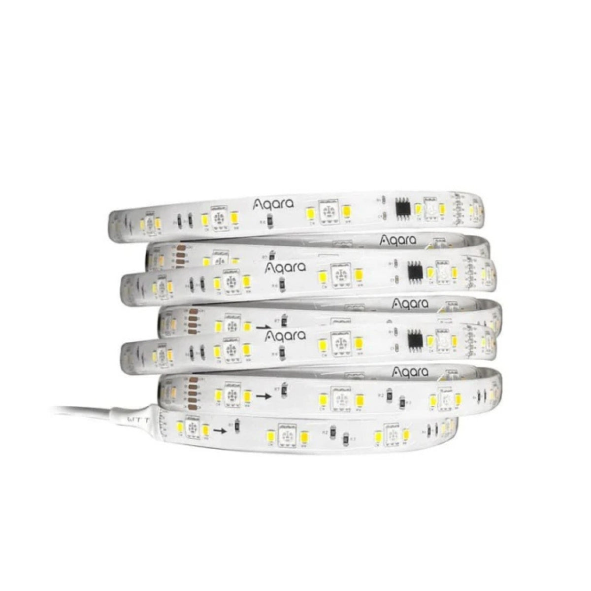 Bandă LED Smart AQARA LED Strip T1, RGBIC + Alb Reglabil (Zigbee 3.0, 16 Milioane Culori, Gradient Multicolor, Repeater Zigbee, Compatibilă Matter/HomeKit/Google/Alexa/IFTTT), 2 m