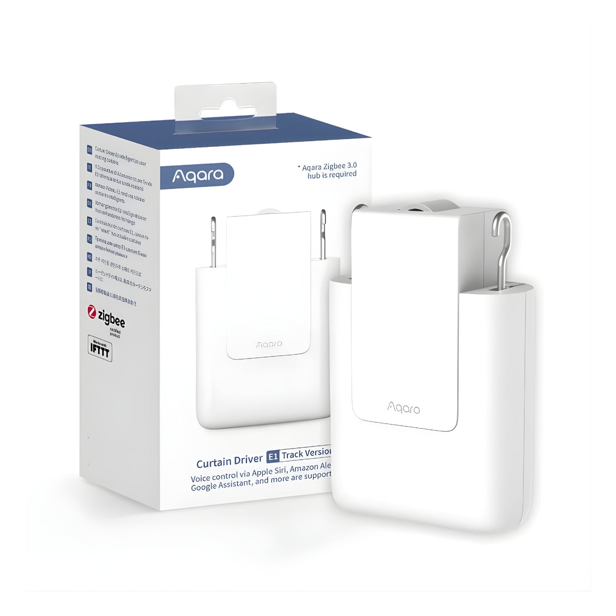 Controler Draperie Smart AQARA Curtain Driver E1, Perdea Șină (Zigbee 3.0, Baterie 1 An, USB-C, Senzor Lumină, Compatibil HomeKit/Google/Alexa/IFTTT)