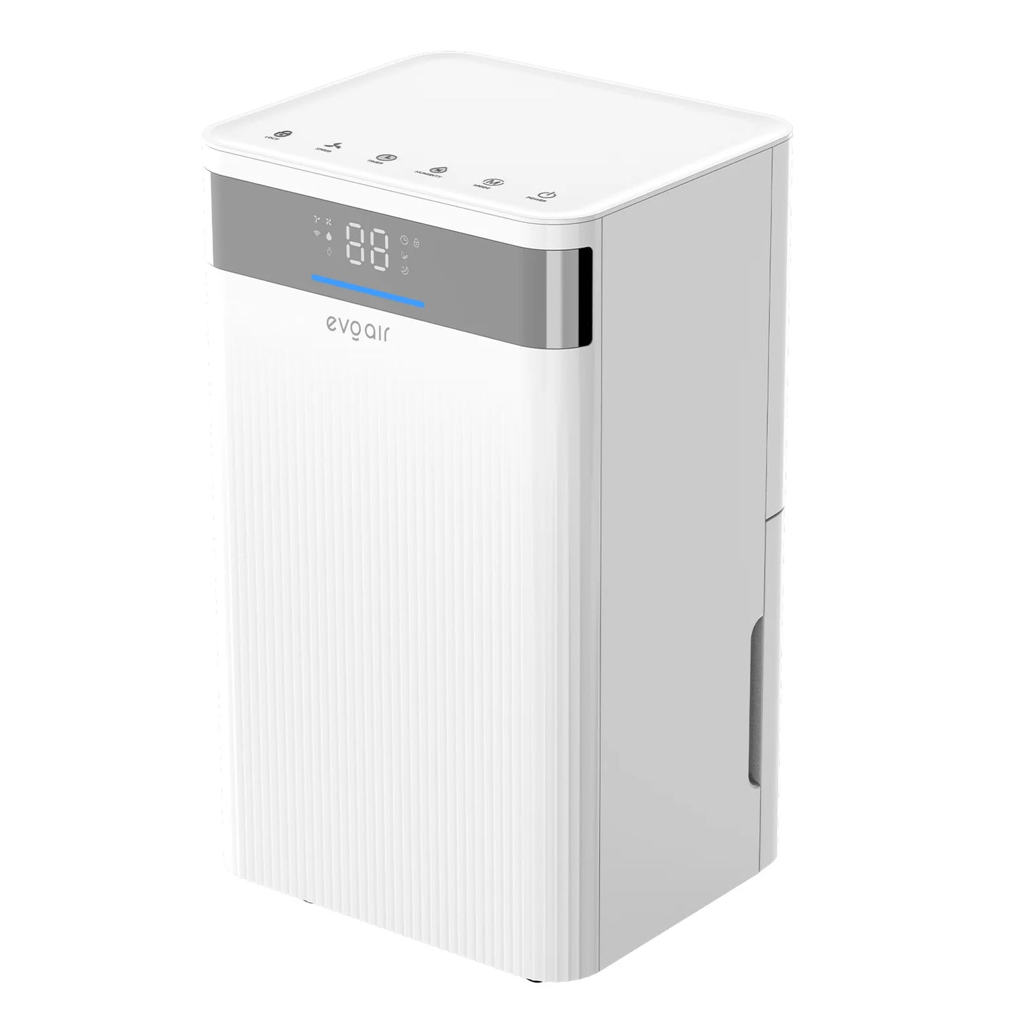 Dezumidificator de aer EVOAIR ComfoDry 20, Senzor Umiditate, Uscare Rufe, Mod Noapte, Lumină Ambientală, Drenaj Continuu, Rezervor 3.8L, Capacitate 20L/24 ore, Alb