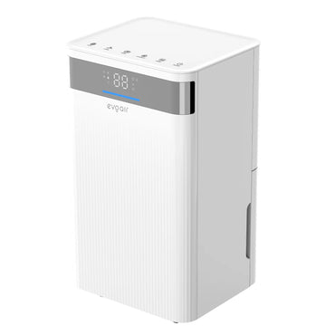 Dezumidificator de aer EVOAIR ComfoDry 20, Senzor Umiditate, Uscare Rufe, Mod Noapte, Lumină Ambientală, Drenaj Continuu, Rezervor 3.8L, Capacitate 20L/24 ore, Alb