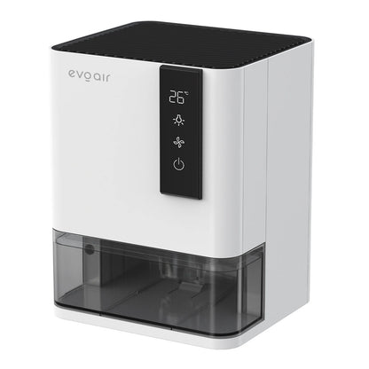 Dezumidificator de aer EVOAIR HIDRY, Senzor Umiditate & Temperatură, Funcție AUTO Dezghețare, 2 Viteze, Lumină Ambientală (7 culori), Rezervor 1L, Capacitate 700ml/24 ore