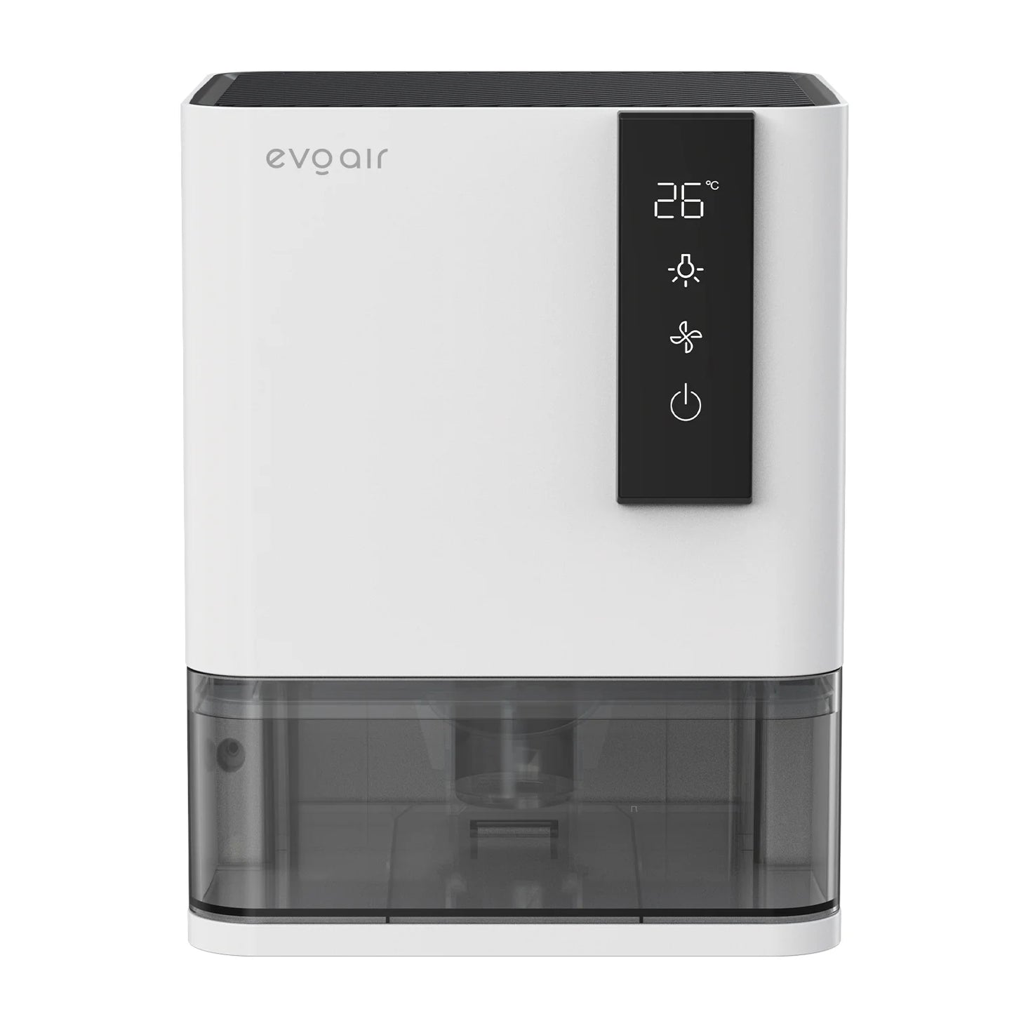 Dezumidificator de aer EVOAIR HIDRY, Senzor Umiditate & Temperatură, Funcție AUTO Dezghețare, 2 Viteze, Lumină Ambientală (7 culori), Rezervor 1L, Capacitate 700ml/24 ore