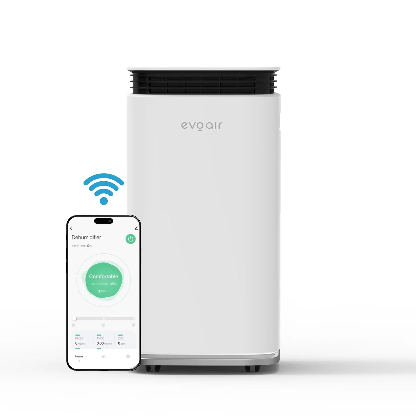 Dezumidificator de aer Smart EVOAIR FlexiDry 12, Senzor Umiditate, Funcție Ionizare, Uscare Rufe, Rezervor 2.2L, Capacitate 12L/24 ore