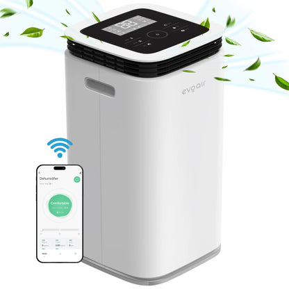 Dezumidificator de aer Smart EVOAIR FlexiDry 22, Senzor Umiditate, Funcție Ionizare, Uscare Rufe, Rezervor 4.5L, Capacitate 22L/24 ore