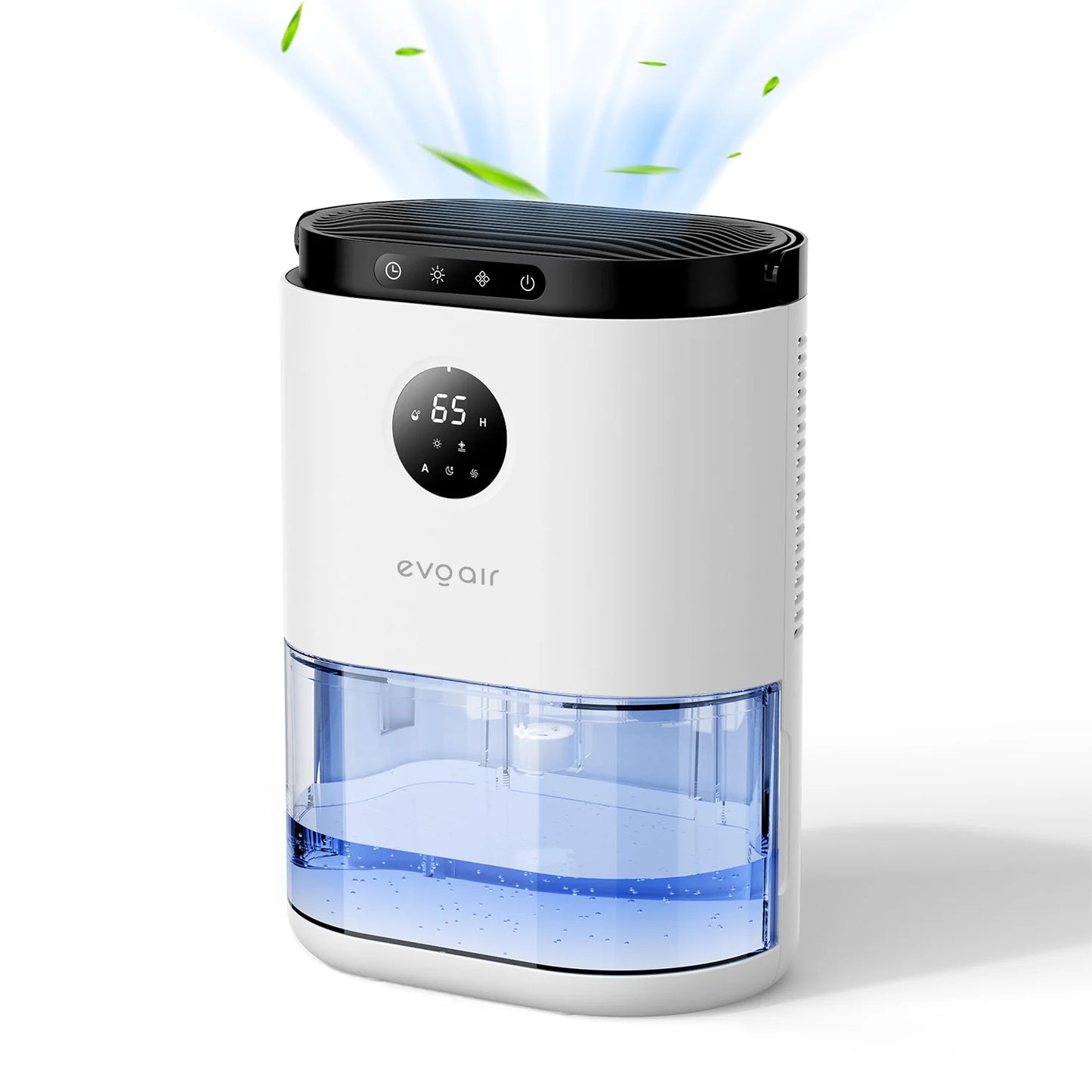 Dezumidificator de aer EVOAIR HUMIX560, Senzor Umiditate, 3 Moduri Funcționare, Lumină Ambientală (7 culori), Rezervor 2.3L, Capacitate 560ml/24 ore