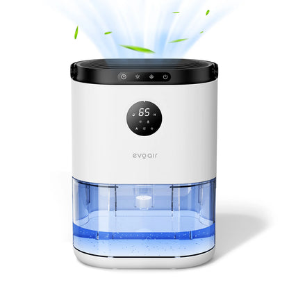 Dezumidificator de aer EVOAIR HUMIX560, Senzor Umiditate, 3 Moduri Funcționare, Lumină Ambientală (7 culori), Rezervor 2.3L, Capacitate 560ml/24 ore