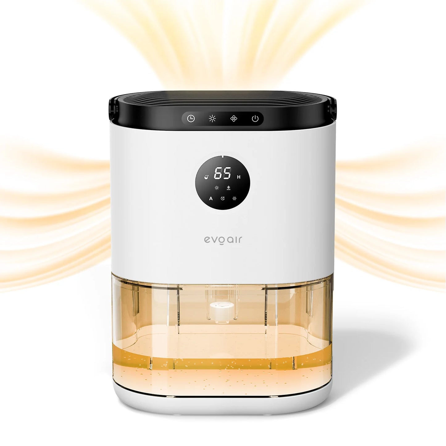 Dezumidificator de aer EVOAIR HUMIX560, Senzor Umiditate, 3 Moduri Funcționare, Lumină Ambientală (7 culori), Rezervor 2.3L, Capacitate 560ml/24 ore