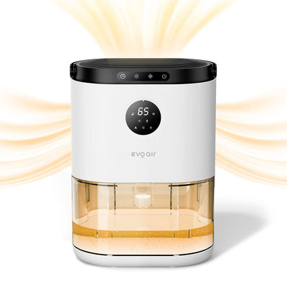 Dezumidificator de aer EVOAIR HUMIX560, Senzor Umiditate, 3 Moduri Funcționare, Lumină Ambientală (7 culori), Rezervor 2.3L, Capacitate 560ml/24 ore