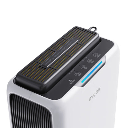 Dezumidificator de aer EVOAIR HUMIXDUO, 3 Moduri Funcționare, Lumină Ambientală, Rezervă Silicagel, Timer 48 ore, Rezervor 2.5L, Capacitate 500ml/24 ore