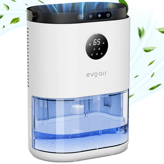 Dezumidificator de aer EVOAIR HUMIX560, Senzor Umiditate, 3 Moduri Funcționare, Lumină Ambientală (7 culori), Rezervor 2.3L, Capacitate 560ml/24 ore