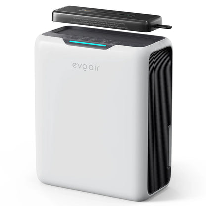 Dezumidificator de aer EVOAIR HUMIXDUO, 3 Moduri Funcționare, Lumină Ambientală, Rezervă Silicagel, Timer 48 ore, Rezervor 2.5L, Capacitate 500ml/24 ore
