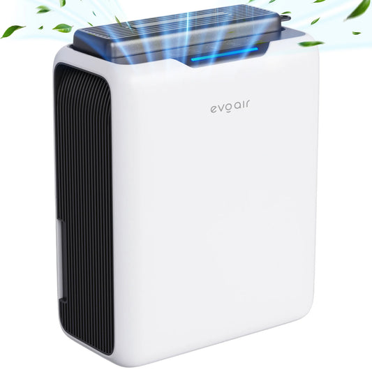 Dezumidificator de aer EVOAIR HUMIXDUO, 3 Moduri Funcționare, Lumină Ambientală, Rezervă Silicagel, Timer 48 ore, Rezervor 2.5L, Capacitate 500ml/24 ore