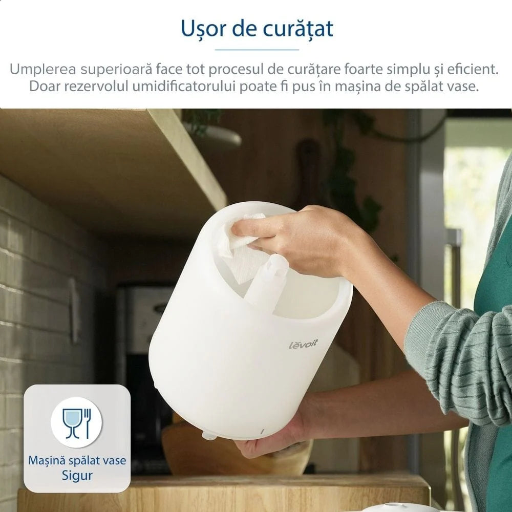 Umidificator de aer Smart LEVOIT Dual 200S, Wi-Fi, Ultrasonic, Rezervor 3L, Silențios, Aromaterapie, Funcție AUTO, Autonomie 25 ore