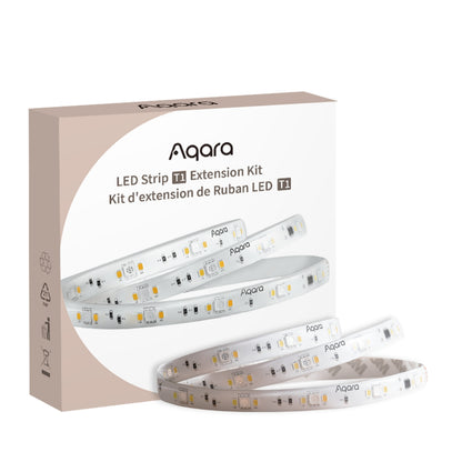 Extensie Bandă LED Smart AQARA LED Strip T1, RGBIC + Alb Reglabil (Zigbee 3.0, 16 Milioane Culori, Gradient Multicolor, Repeater Zigbee, Compatibilă Matter/HomeKit/Google/Alexa/IFTTT), 1 m