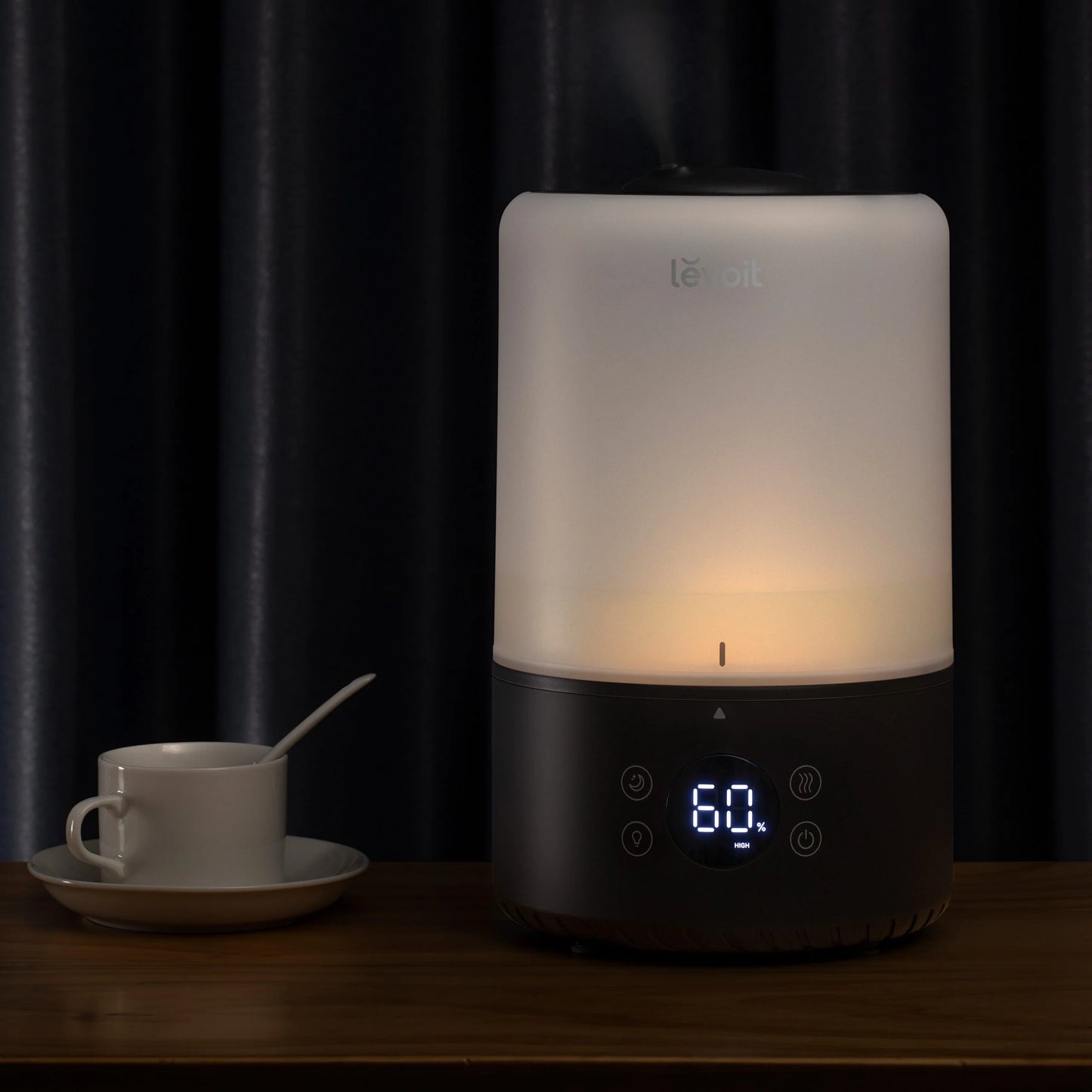 Umidificator de aer Smart LEVOIT Dual 200S PRO, Wi-Fi, Ultrasonic, Rezervor 3L, Aromaterapie, Funcție AUTO, Autonomie 25 ore, Negru