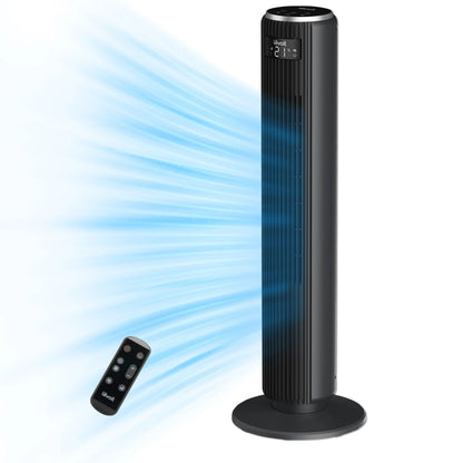 Ventilator Turn LEVOIT, 5 Viteze, 4 Moduri Funcționare, 92 cm, Oscilație 90°, Telecomandă, Negru