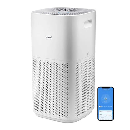 Purificator de aer Smart LEVOIT Core 600S Wi-Fi, Filtru 3 în 1 True HEPA, Senzor Calitate Aer, Mod Auto, Alexa, Google Home, Panou Comandă Touch Screen, Control Remote, Alb