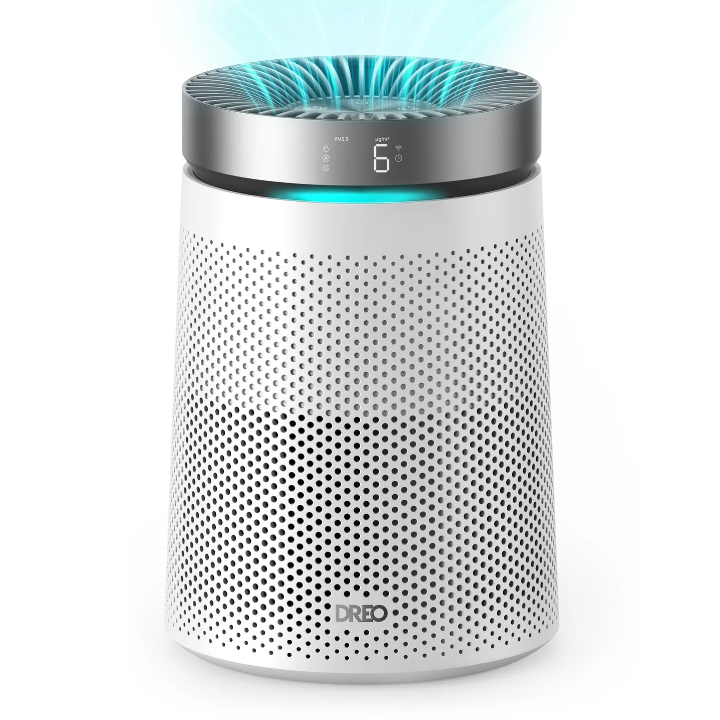 Purificator de Aer Smart DREO Macro AP606, Filtru 3 în 1 H13 True HEPA, Carbon Activ, Senzor Calitate Aer, Mod Auto, Lumină Ambientală, Timer, Touch Screen, Alb