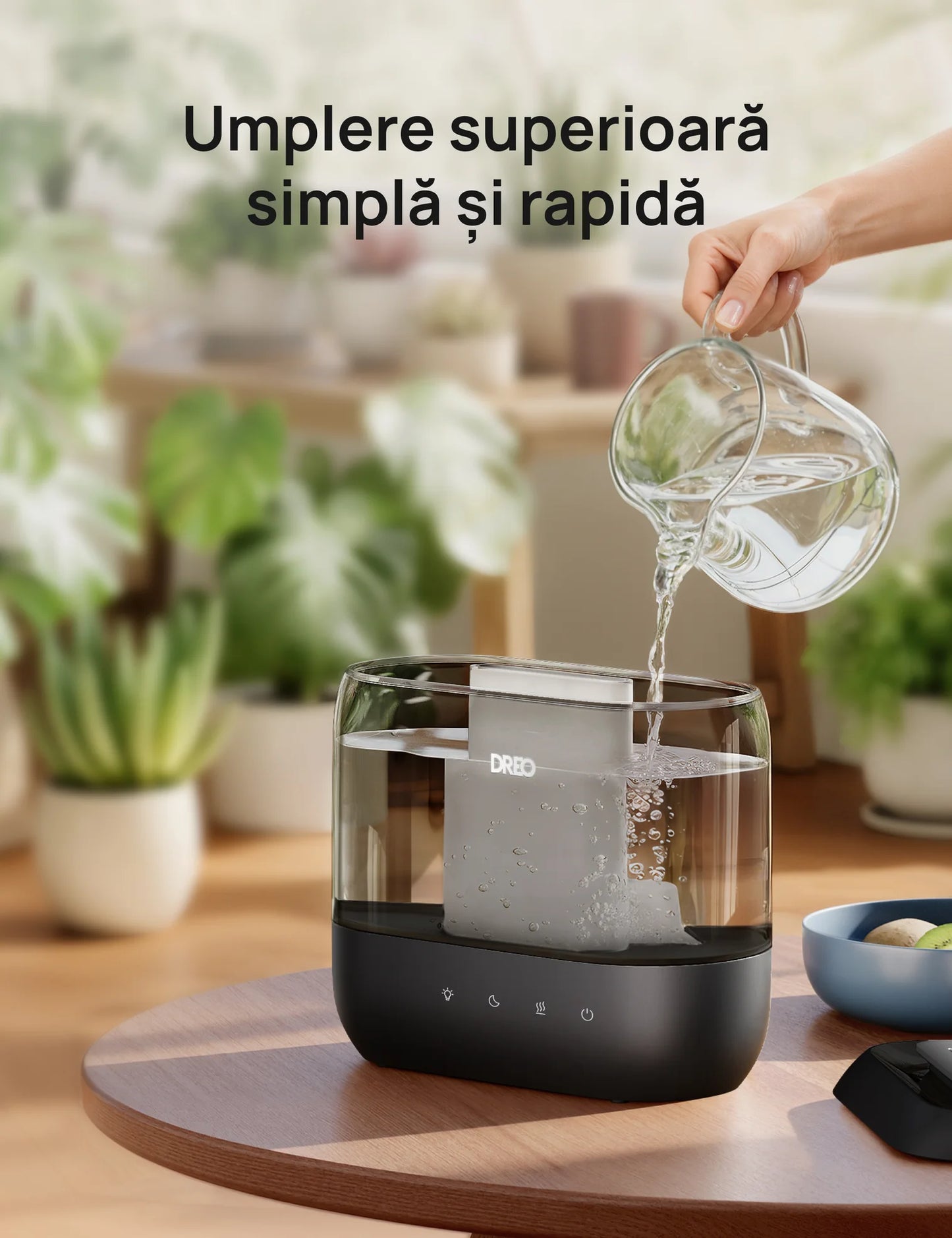 Umidificator de aer Smart DREO 311S, Funcție AUTO, Aromaterapie, Ceață Rece, Rezervor 4L, Autonomie 36 ore, Negru
