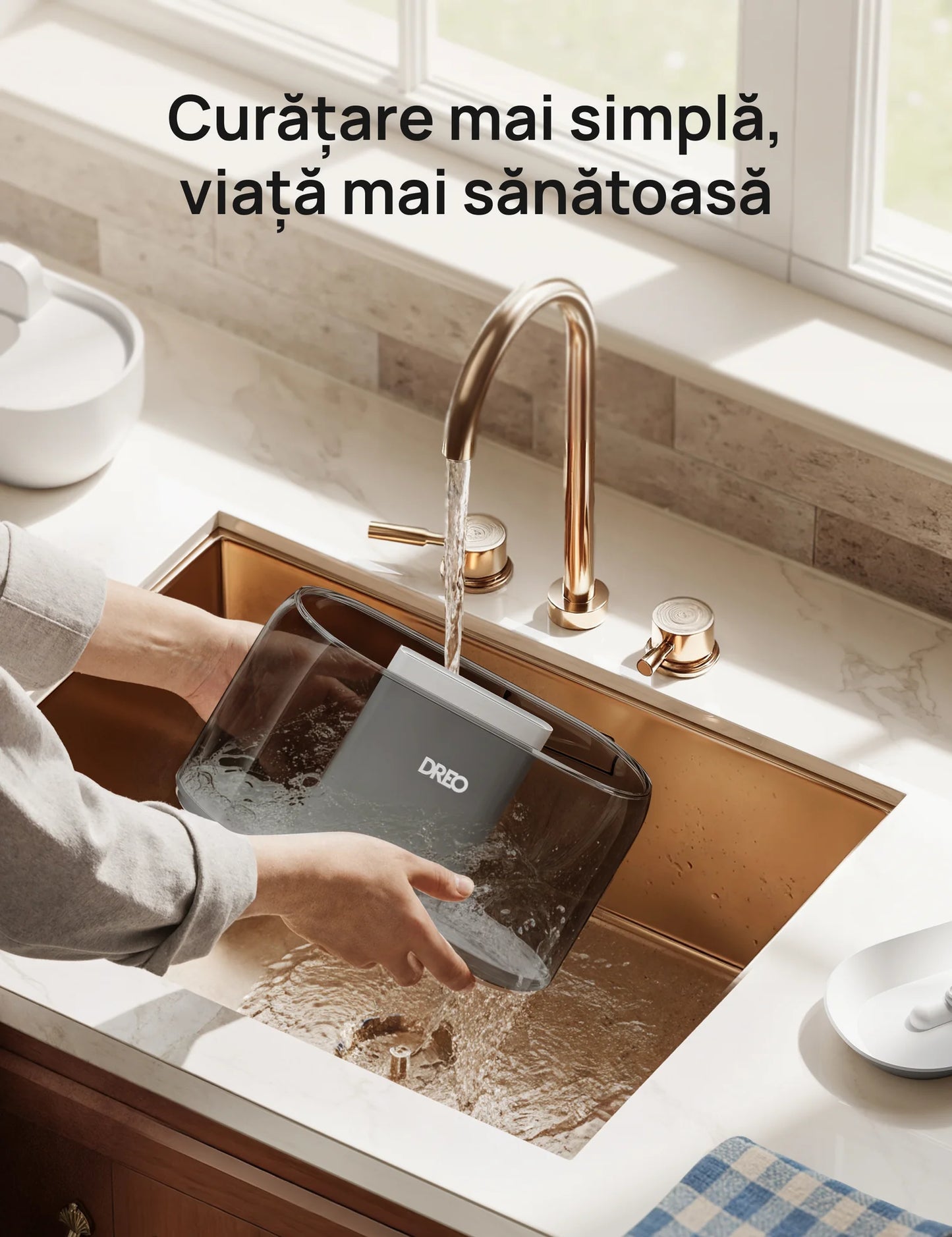 Umidificator de aer Smart DREO 311S, Funcție AUTO, Aromaterapie, Ceață Rece, Rezervor 4L, Autonomie 36 ore, Negru