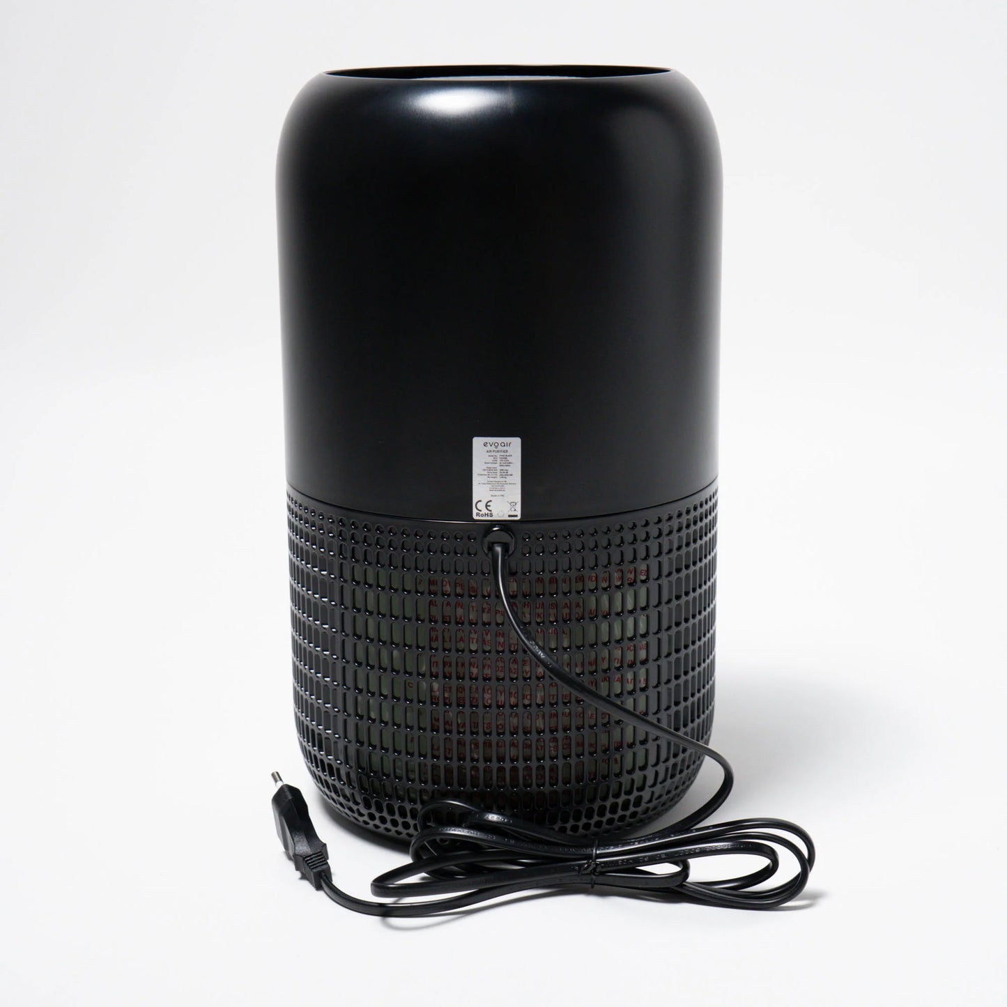 Purificator de aer EVOAIR Yuvo, Lampă UV-C, Filtru 3 în 1, True Hepa, Carbon Activ, Pre-filtru, 4 Viteze, Funcție Polen/Animale, Mod Noapte, Blocare Ecran, Lumină Ambientală, Negru